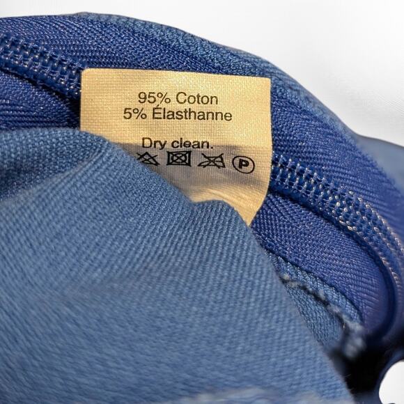 J Crew Navy Blue Stretch High Rise Cotton Blend Side Zip Ankle Length Pants - 4 - Picture 6 of 8